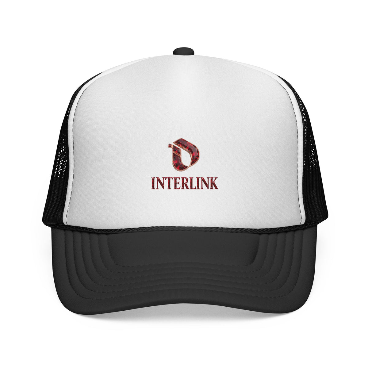 Ruby Gemstone Trucker Cap with Interlink Wordmark