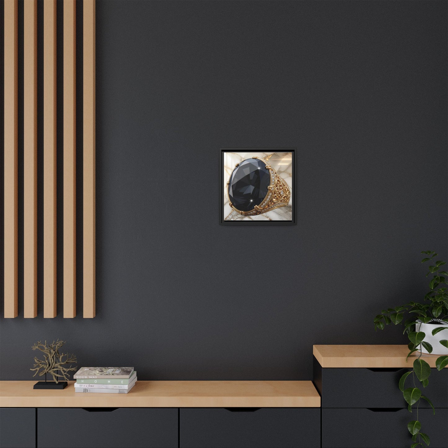 Black Diamond Marble Poise Canvas