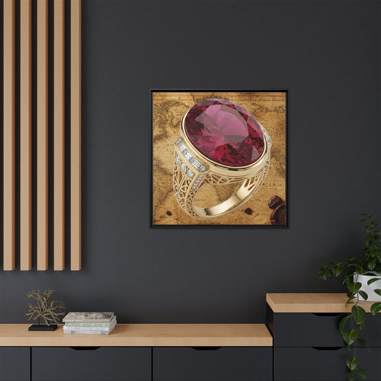Ruby Ring Cartographic Framed Canvas Wall Art