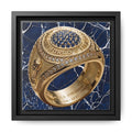 2026 Football Championship Ring Marble Framed Canvas