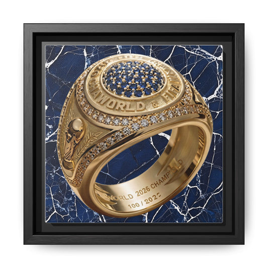 2026 Football Championship Ring Marble Framed Canvas