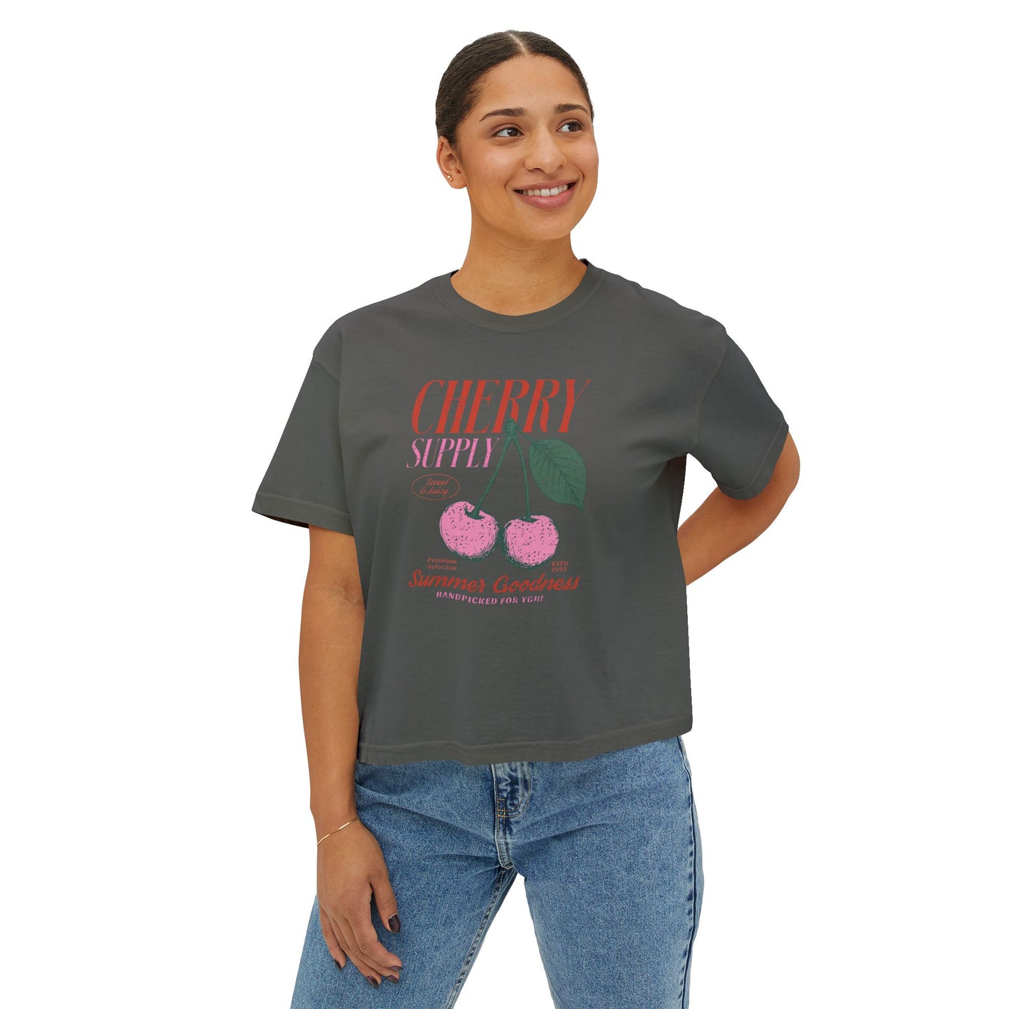 Cherry Graphic Women's Boxy Tee