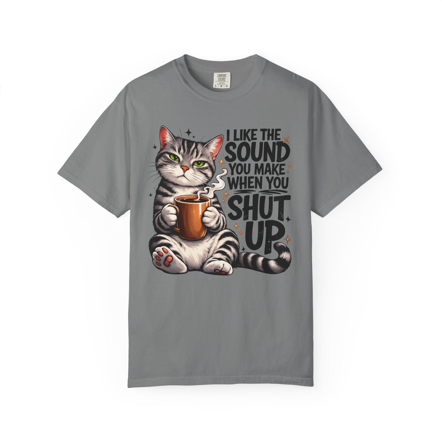 Sarcastic Cat Coffee Graphic T-Shirt
