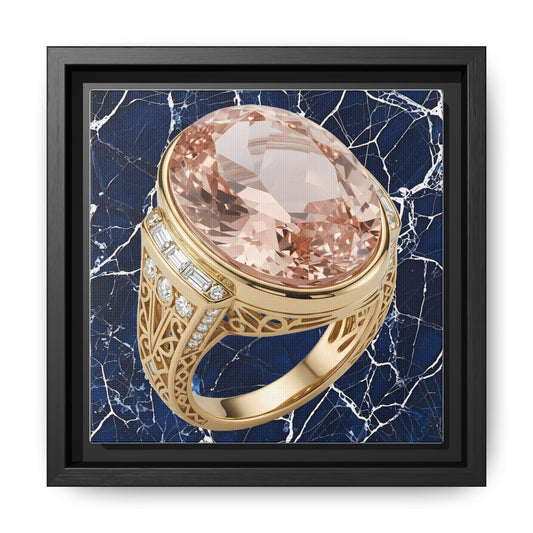 Morganite Ring with Marble Veins Framed Canvas