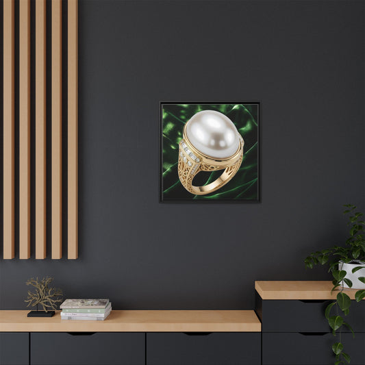 Luminous Pearl Emerald Satin Ring Canvas