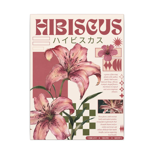 Hibiscus Botanical Matte Canvas Print