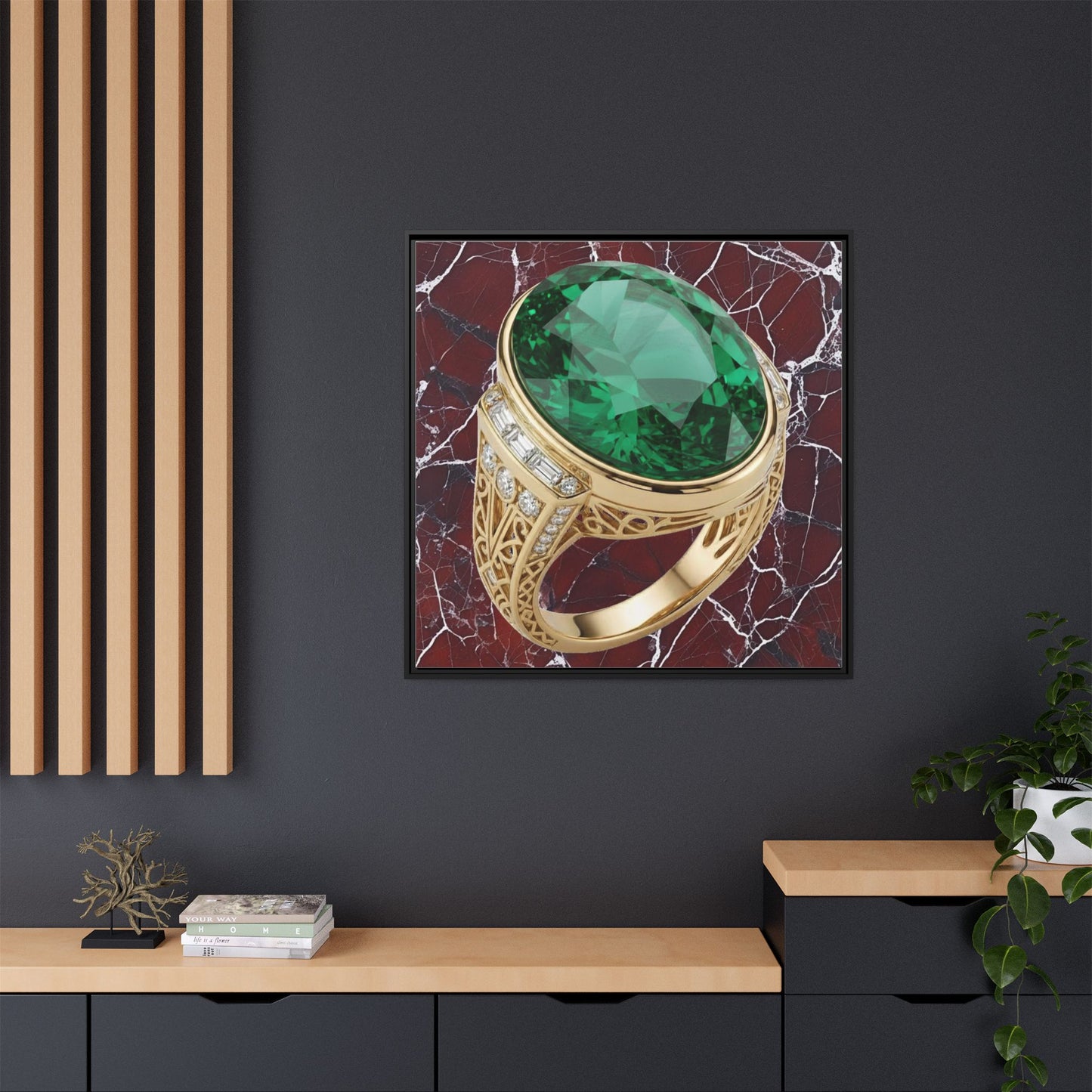 Burgundy Emerald Statement Canvas