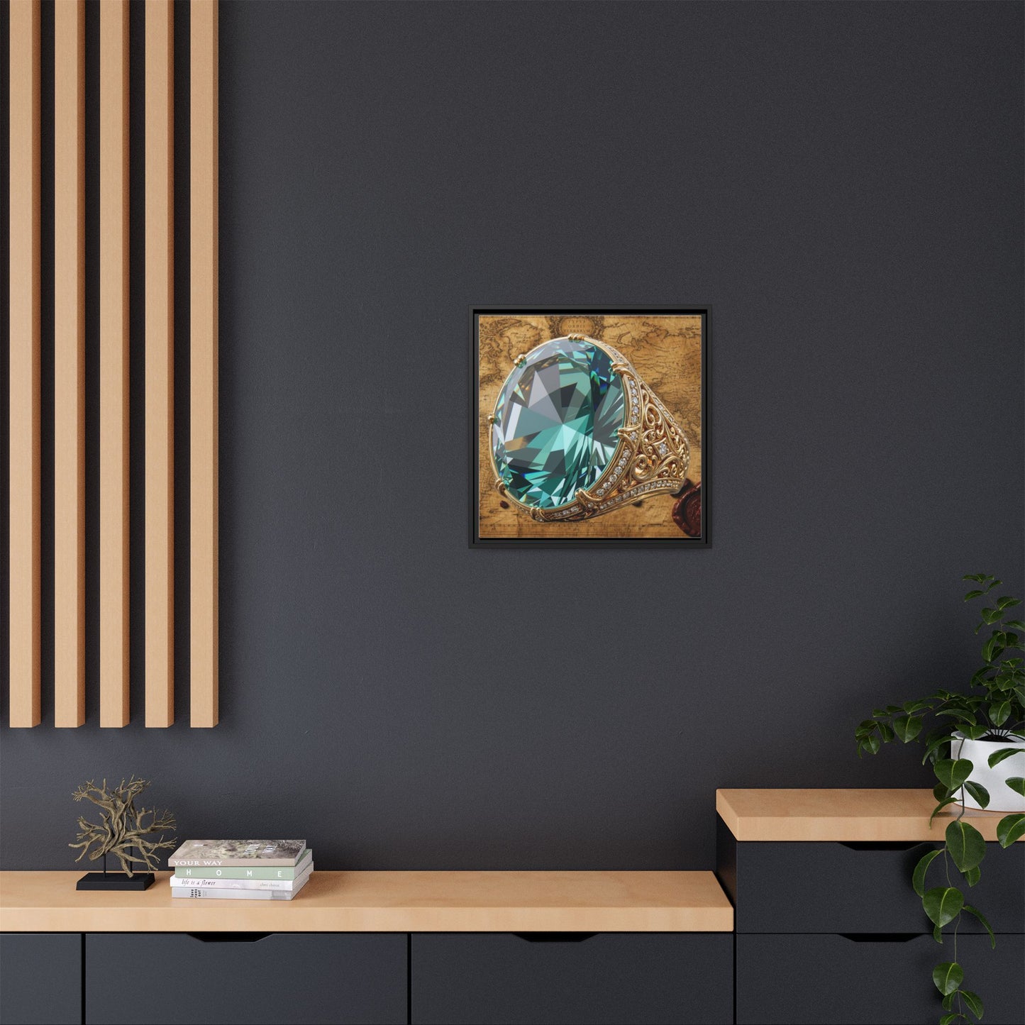 Prismatic Tourmaline Statement Ring Framed Canvas