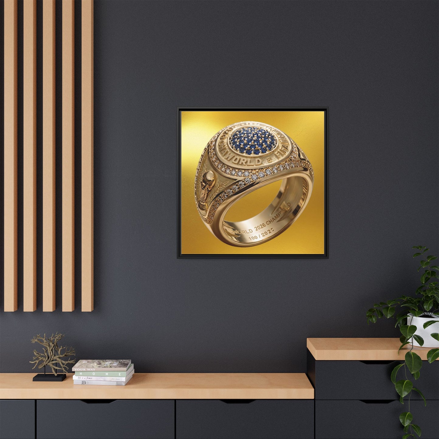 2026 Football Victory Ring Framed Canvas