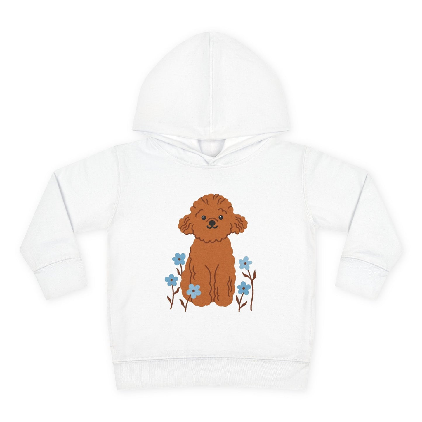 Curly Puppy and Wildflowers Toddler Hoodie