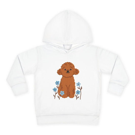 Curly Puppy and Wildflowers Toddler Hoodie