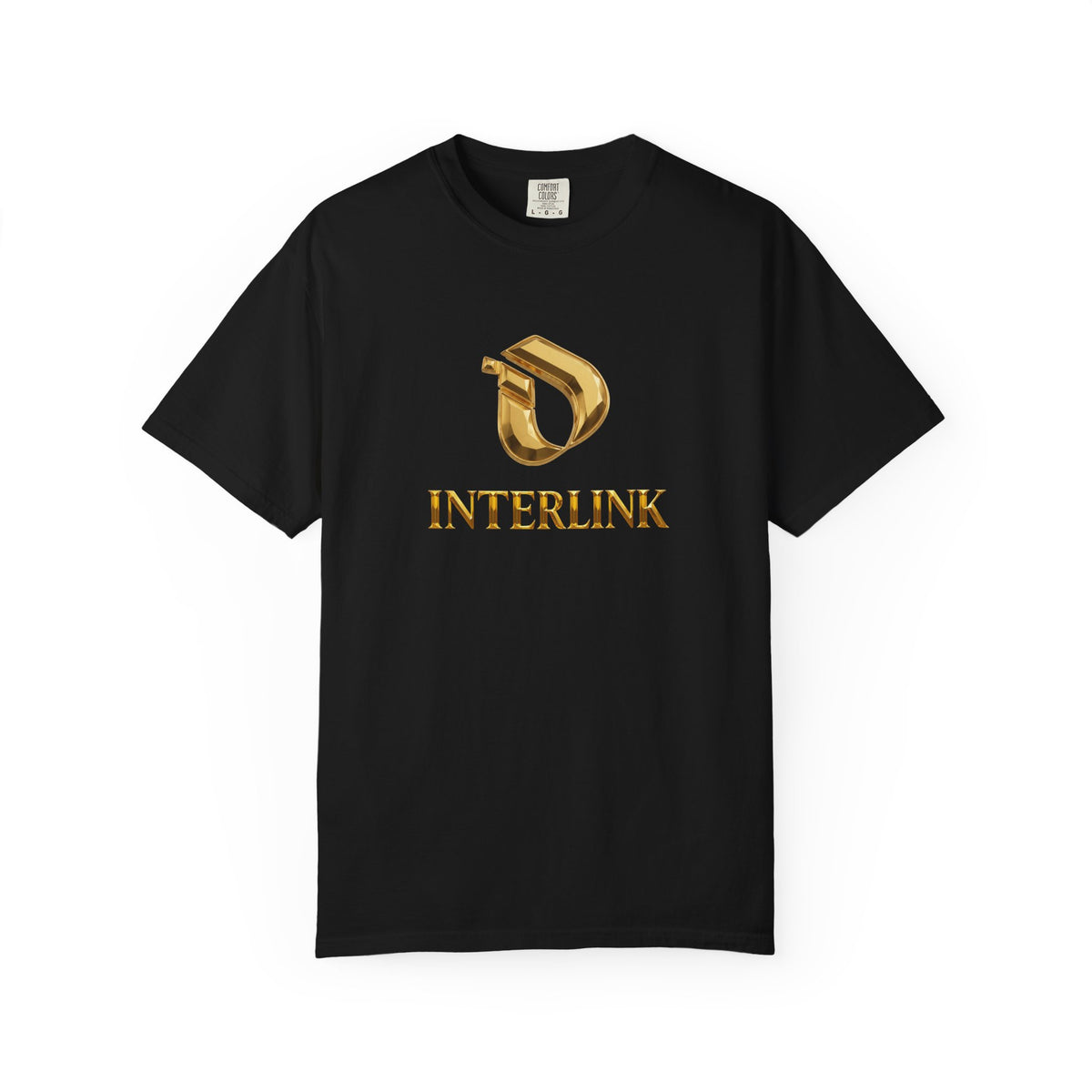 Gold Geometric Interlink Front Graphic Tee
