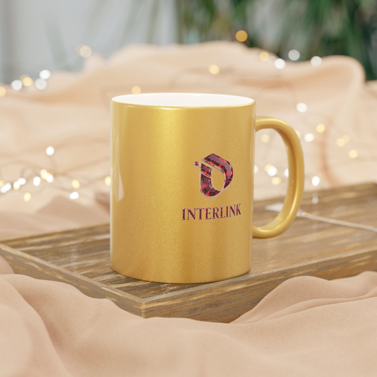 Ruby Interlink Metallic-Finish 11oz Ceramic Mug