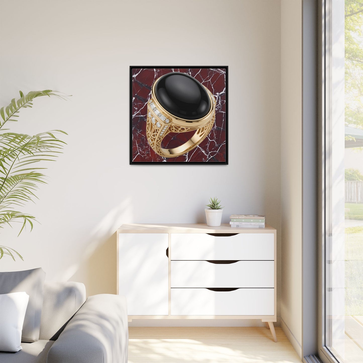 Onyx Crimson Marble Canvas