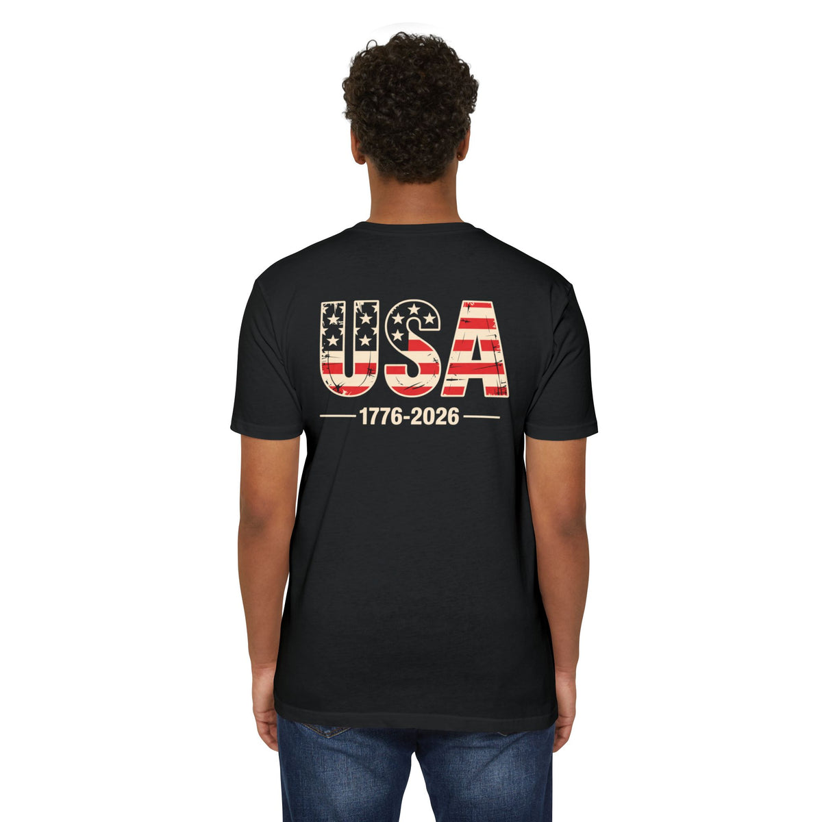 USA 1776-2026 Patriotic Flag Graphic T-Shirt