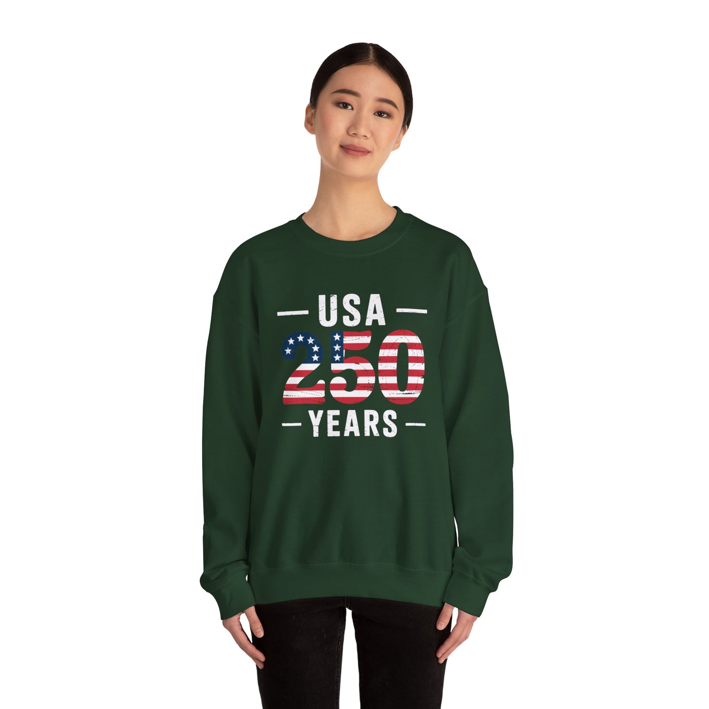 USA 250 Years Patriotic Crewneck Sweatshirt