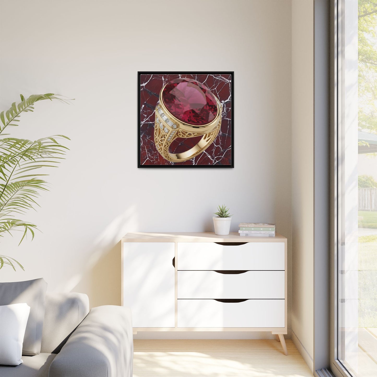 Burgundy Ruby Veinstone Canvas