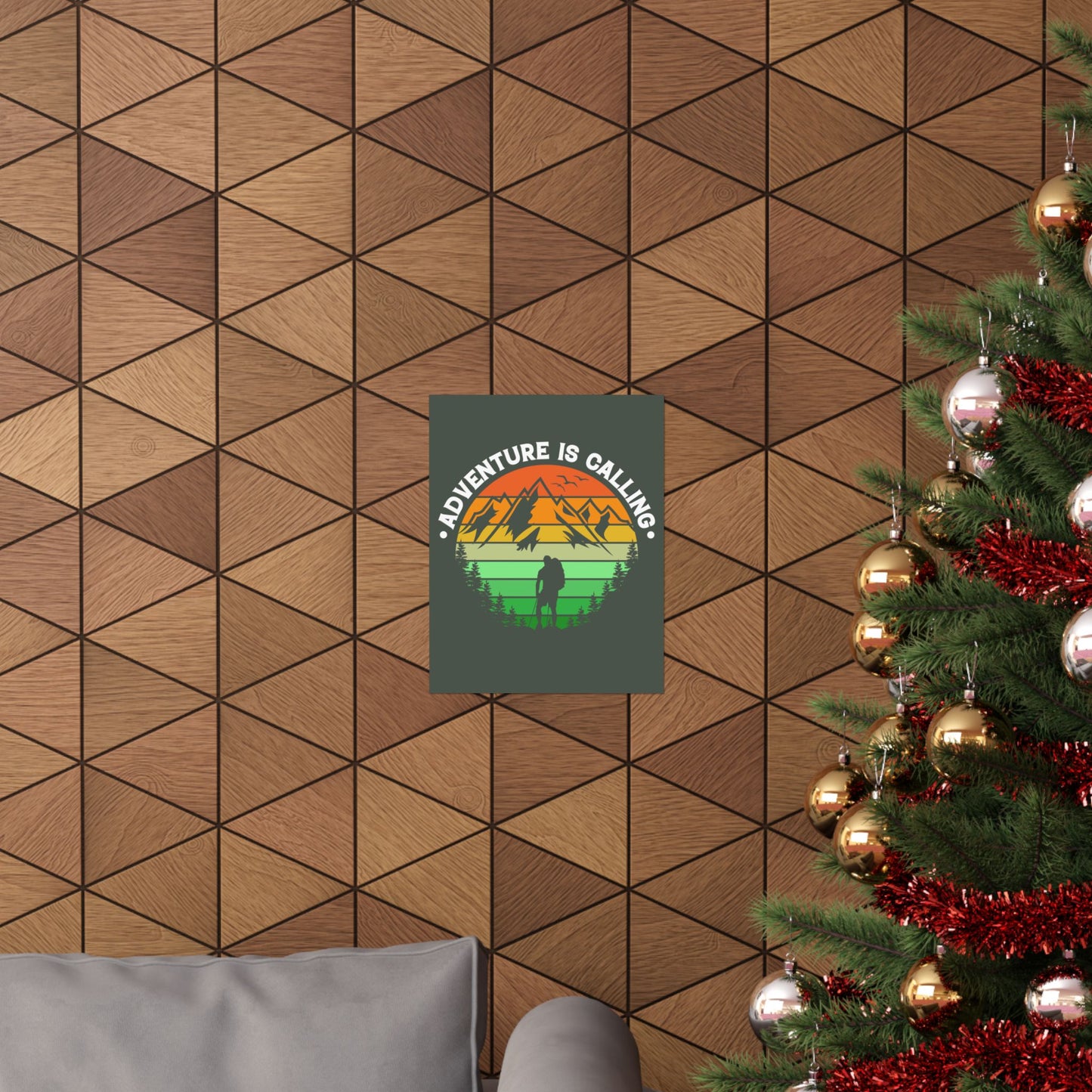 Adventure Is Calling Mountain Hiker Matte Poster