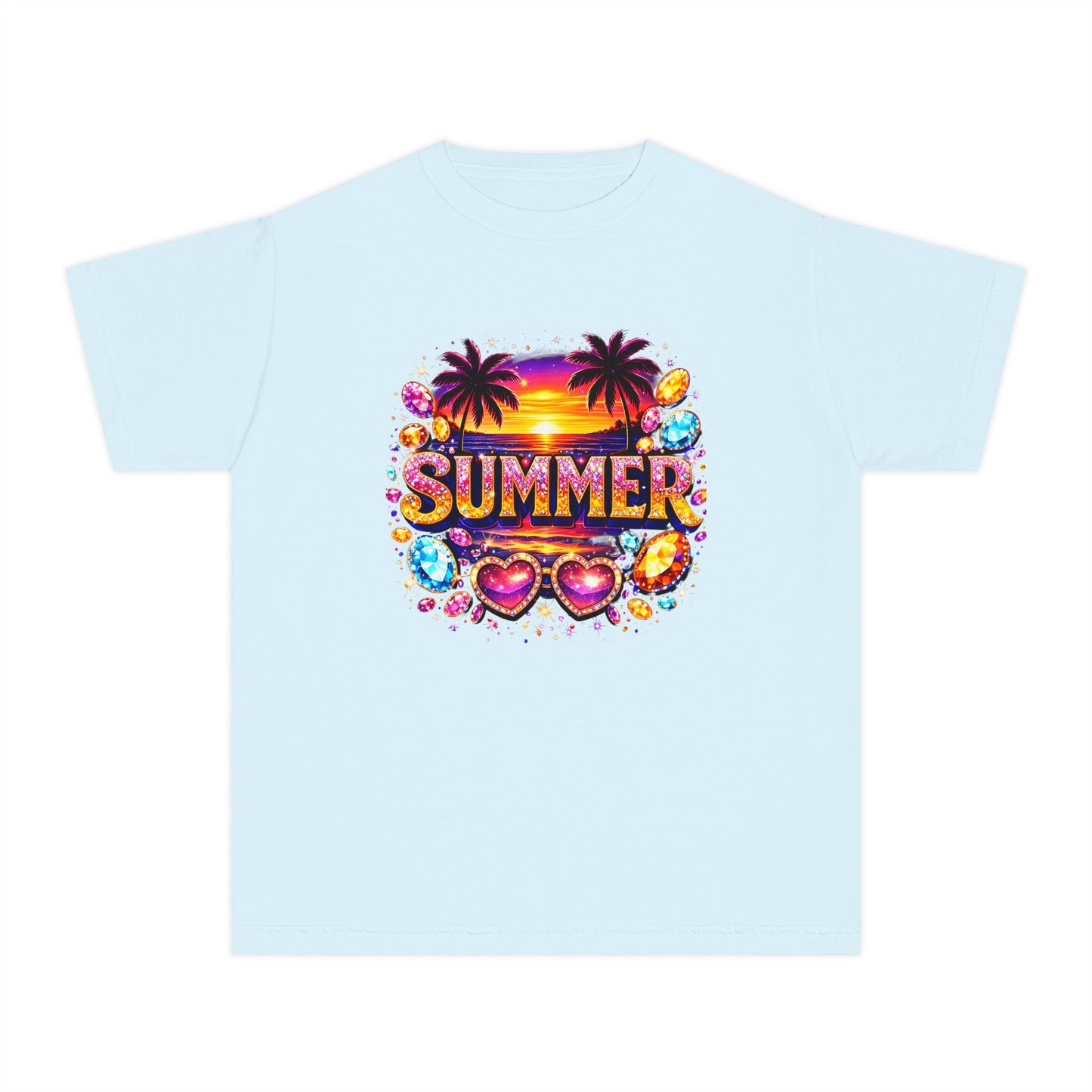 Youth Summer Retro Palm Beach Graphic Tee