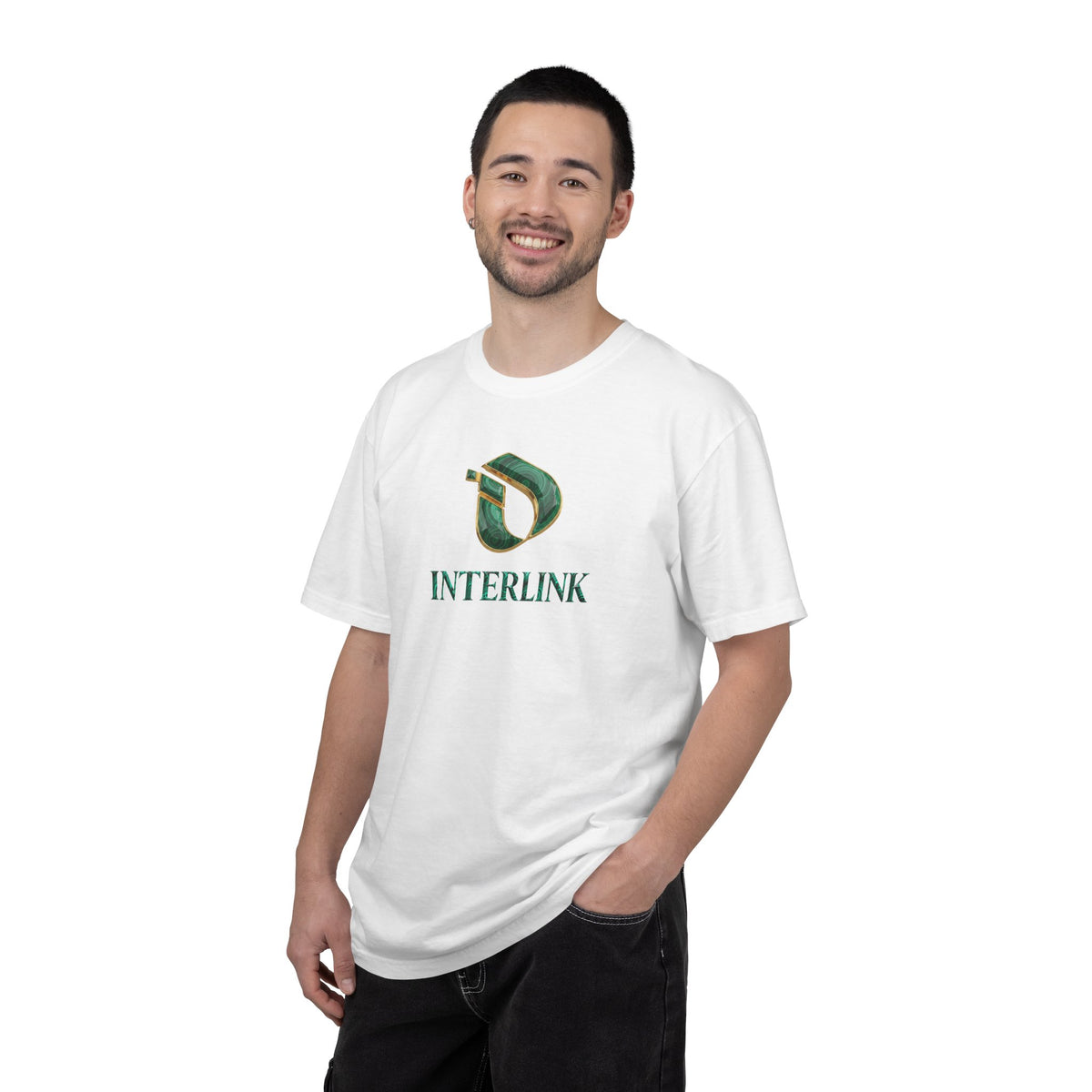 Malachite Facet Interlink Front Graphic Ring-Spun Cotton Tee