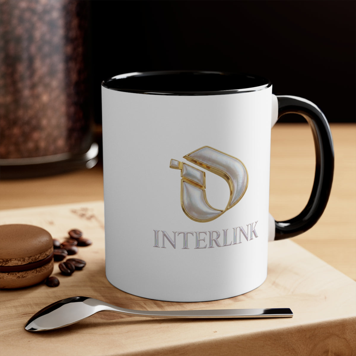 Pearl Glow Interlink Color Accent Ceramic Mug
