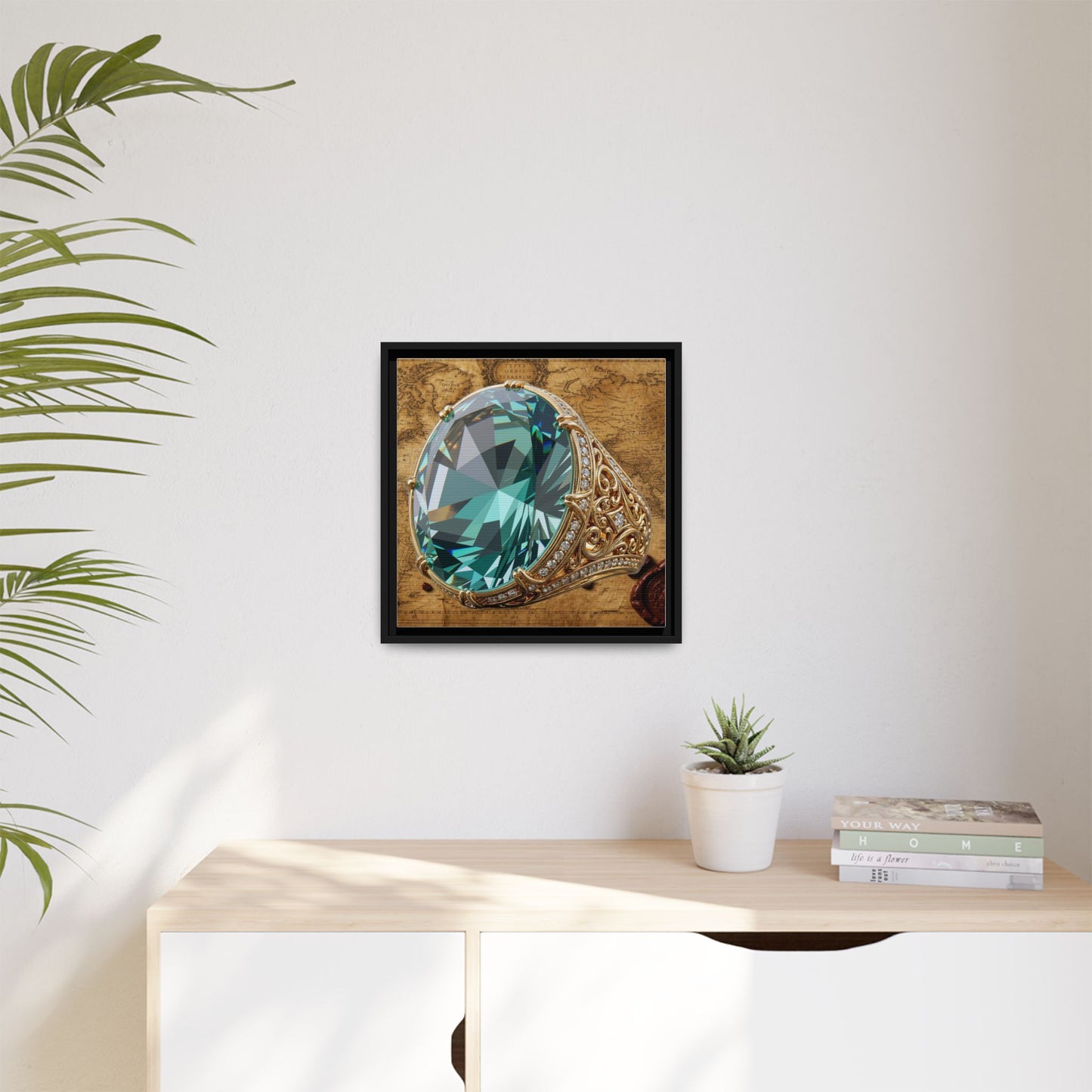 Prismatic Tourmaline Statement Ring Framed Canvas