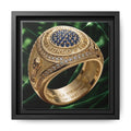 Emerald Velvet 2026 Football Legacy Ring Framed Canvas
