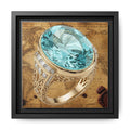 Aquamarine Ring Map Artwork Framed Canvas