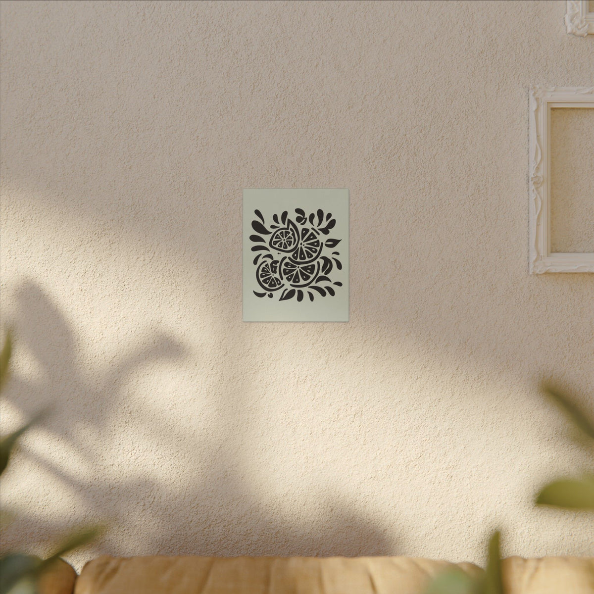 Monochrome Citrus Slice Canvas Print