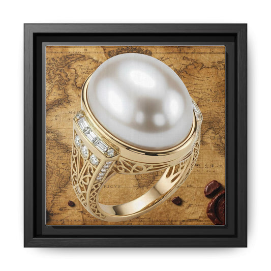 Oval Pearl Ring Framed Canvas