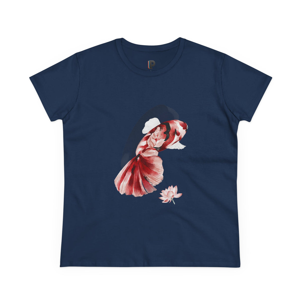 Crimson Betta & Lotus Watercolor Women’s Tee