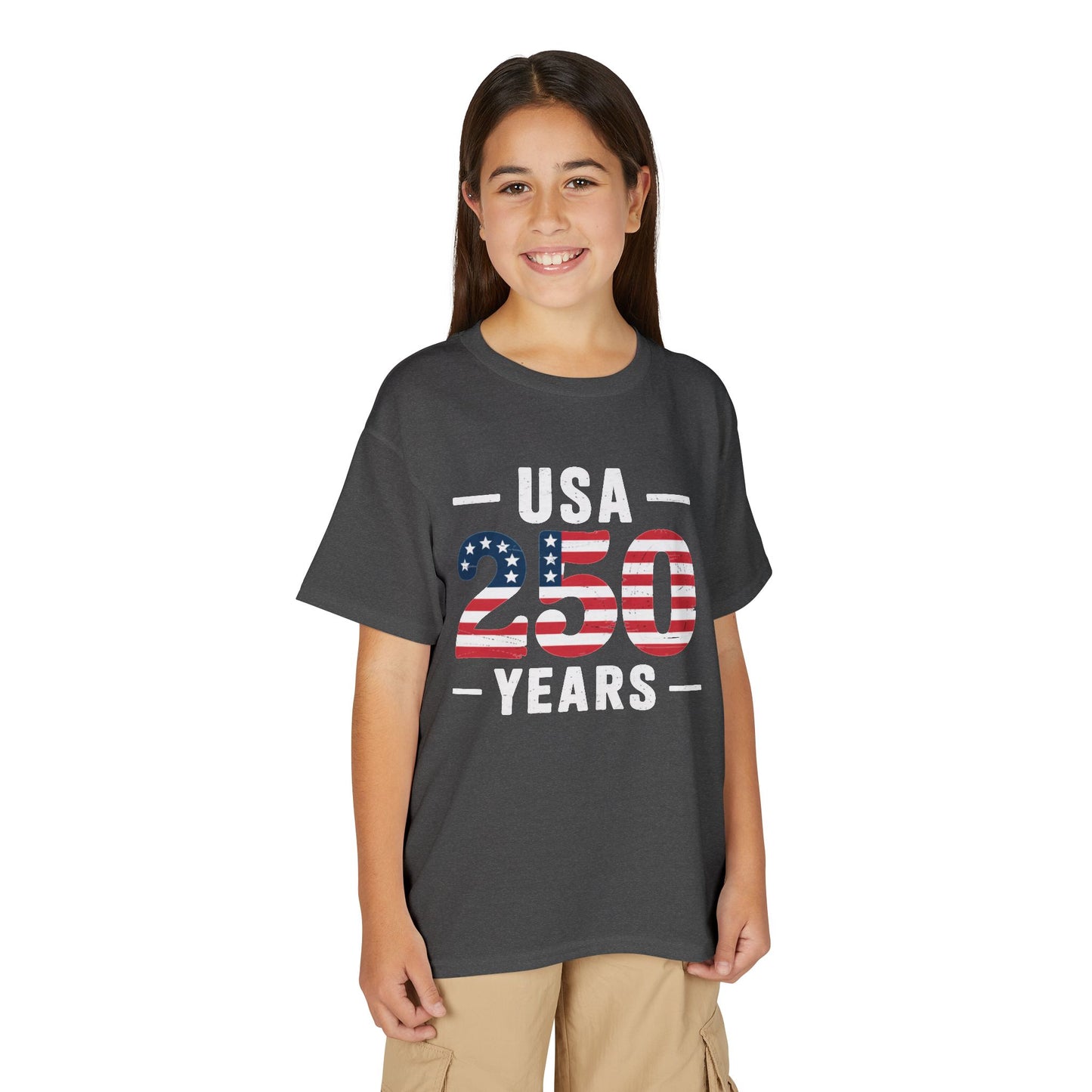 Youth USA 250 Years Patriotic Flag T-Shirt