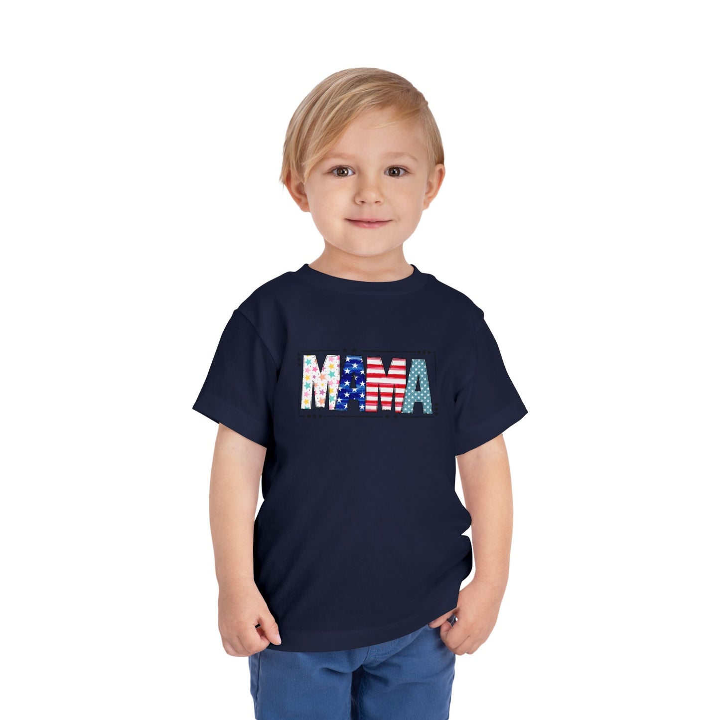 Toddler MAMA Patchwork Stars & Stripes T-Shirt