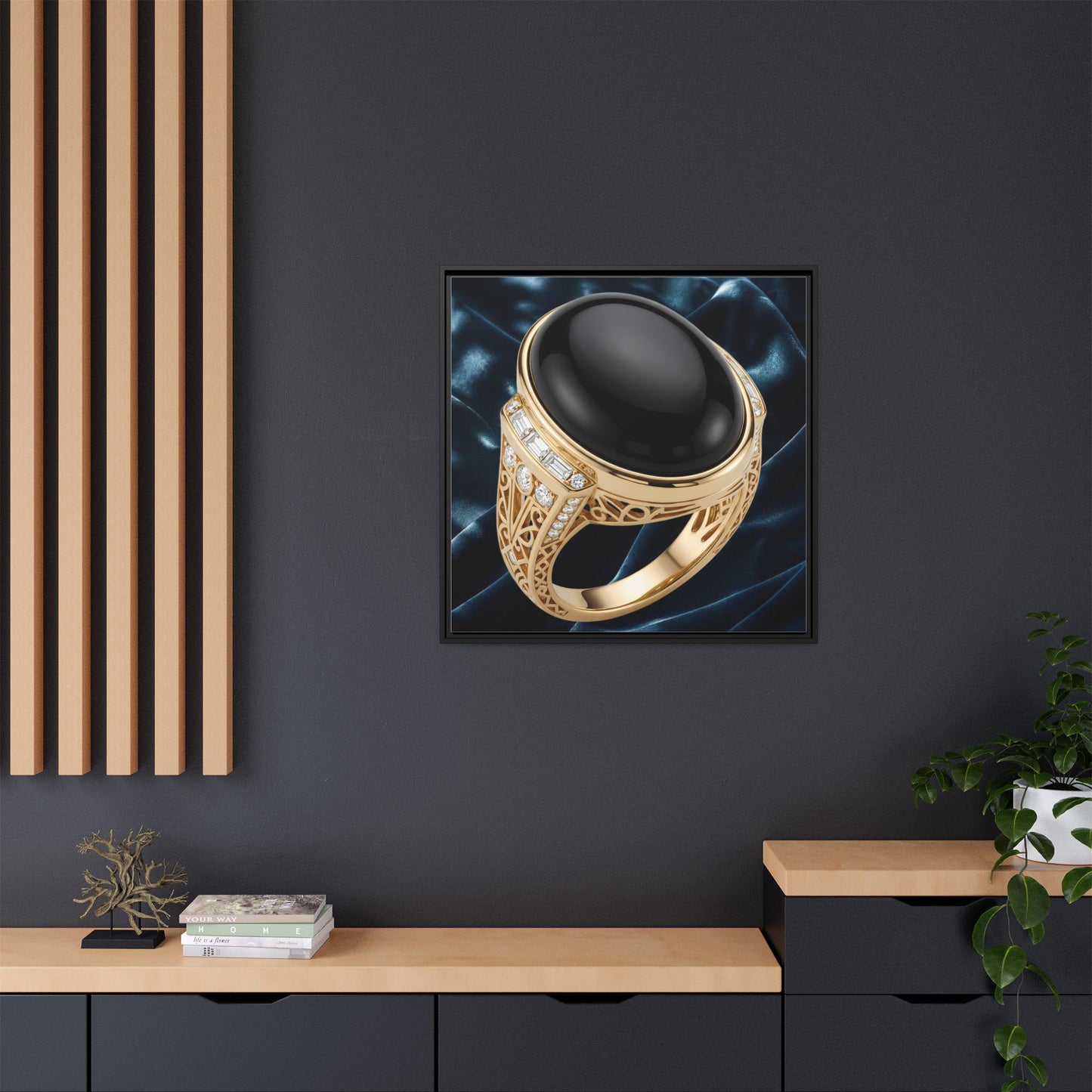 Noir Onyx Velvet Drift Canvas