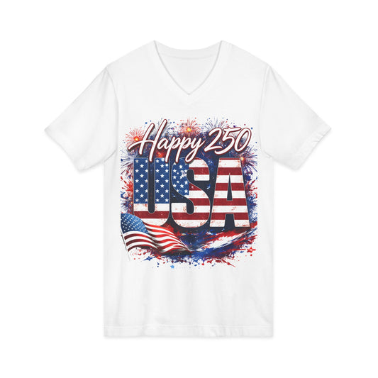 Happy 250 USA V-Neck T-Shirt