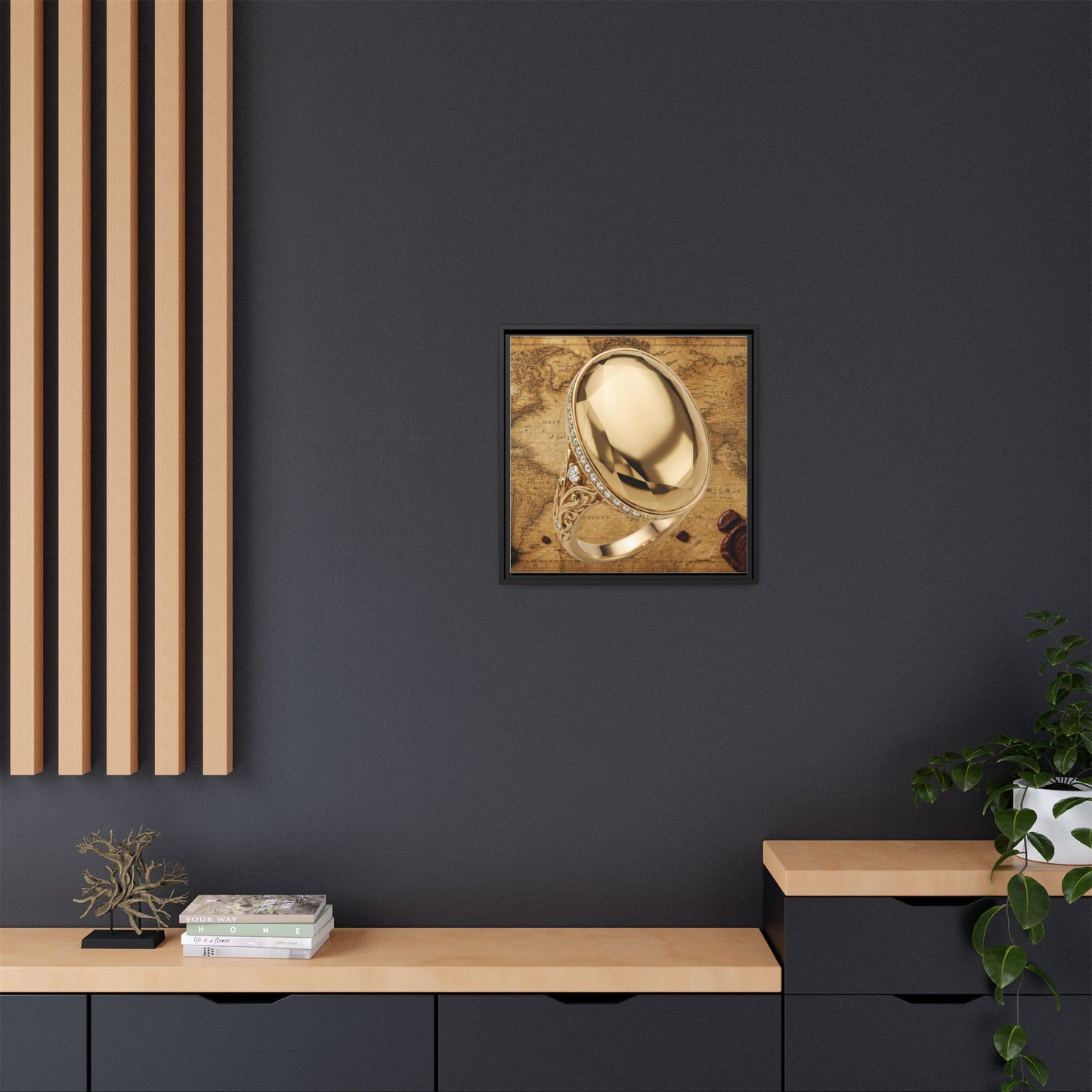 Ornate Gold Ring Framed Canvas