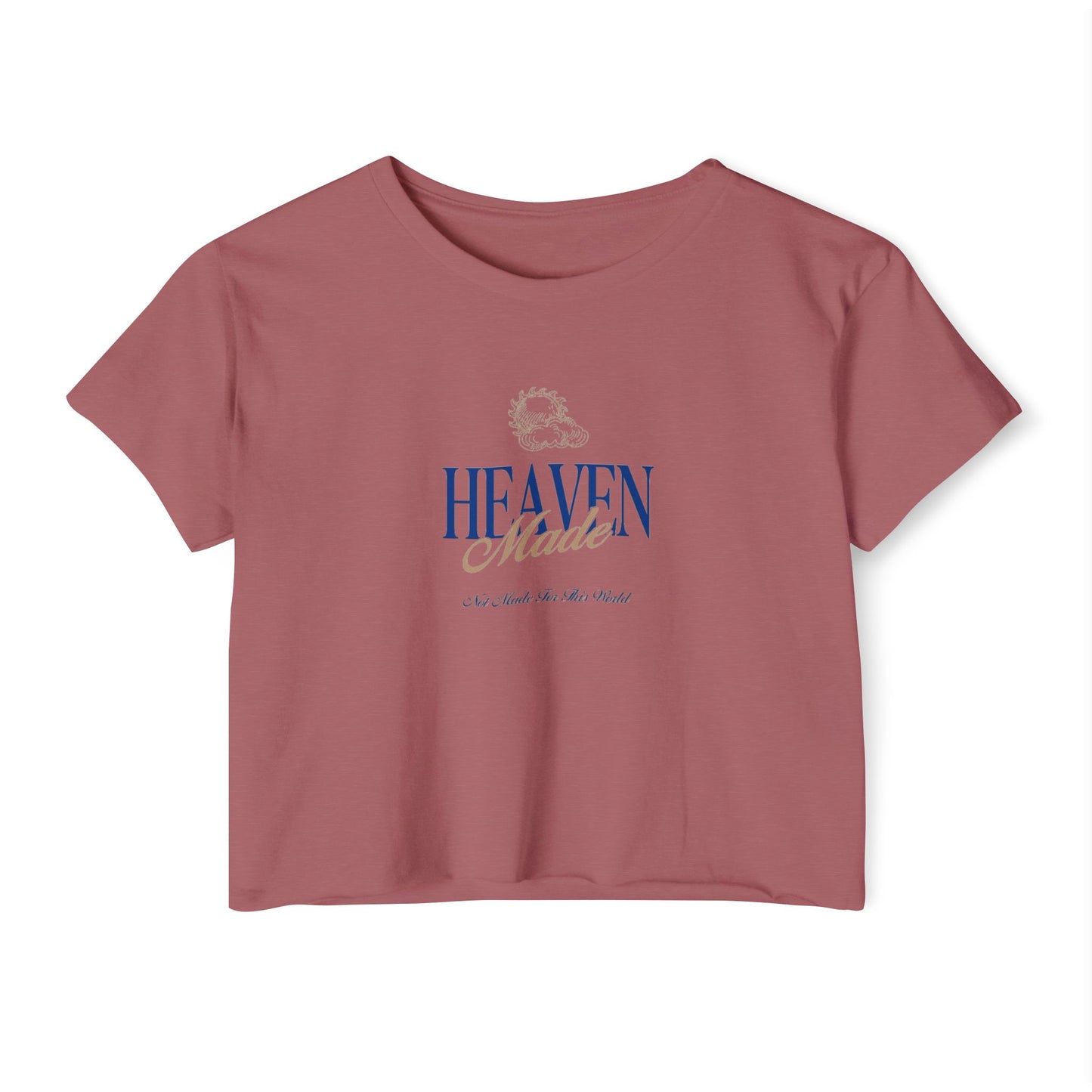Heaven Made Angel Typography Boxy Tee