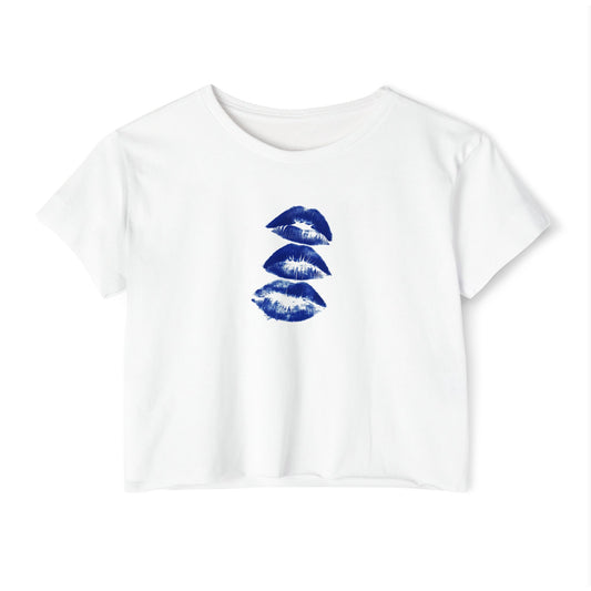 Triple Kiss Print Boxy Tee