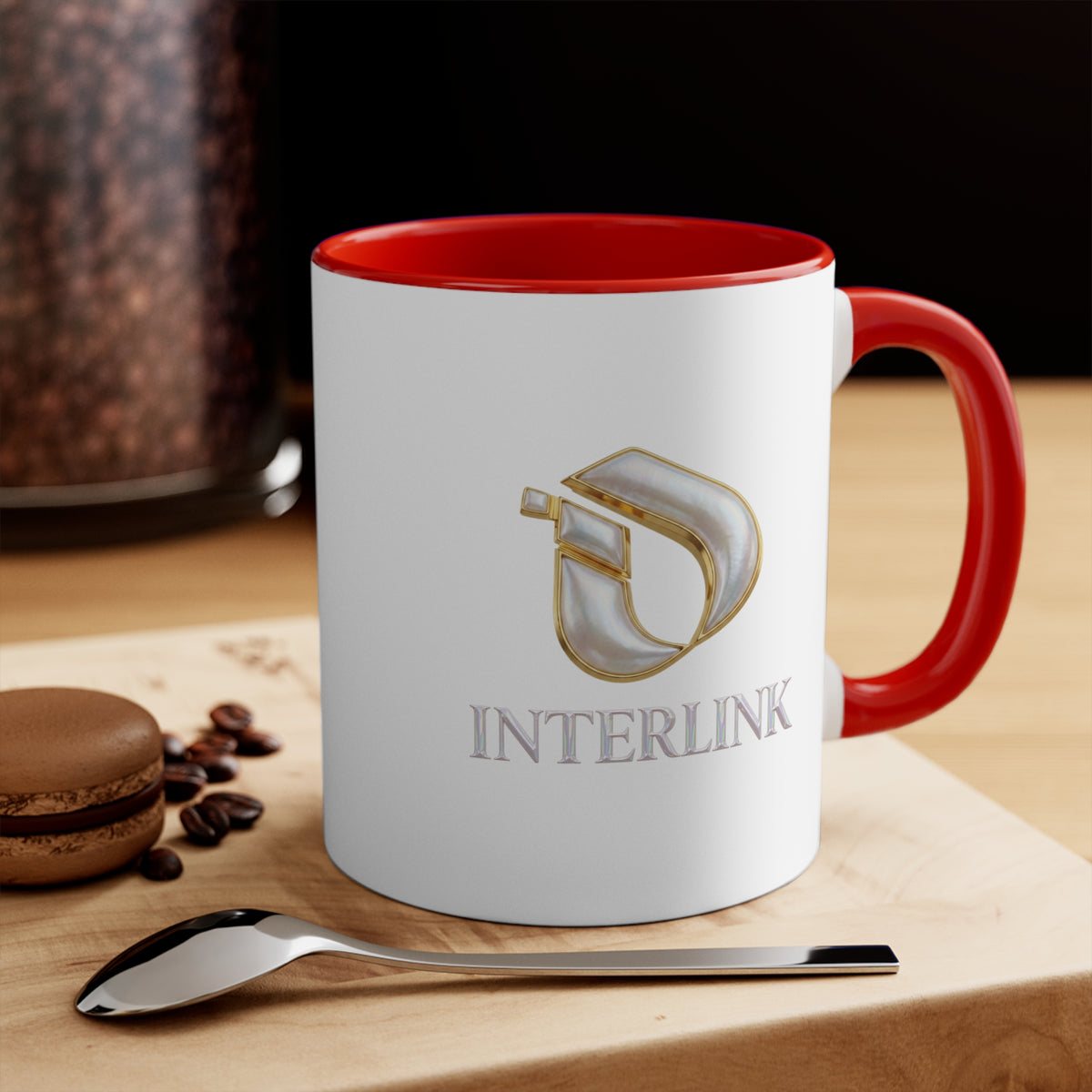 Pearl Glow Interlink Color Accent Ceramic Mug