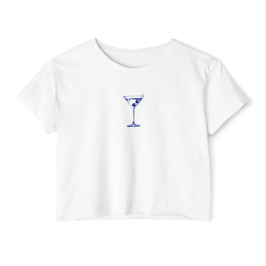 Watercolor Cocktail Glass Boxy Tee