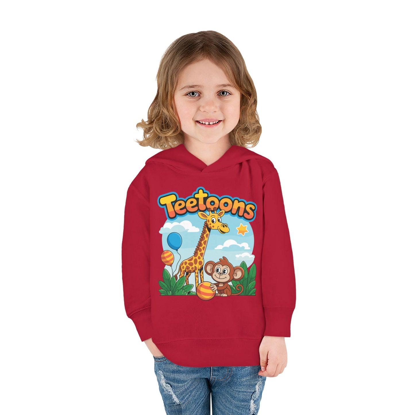 Giraffe and Monkey Toddler Pullover Hoodie