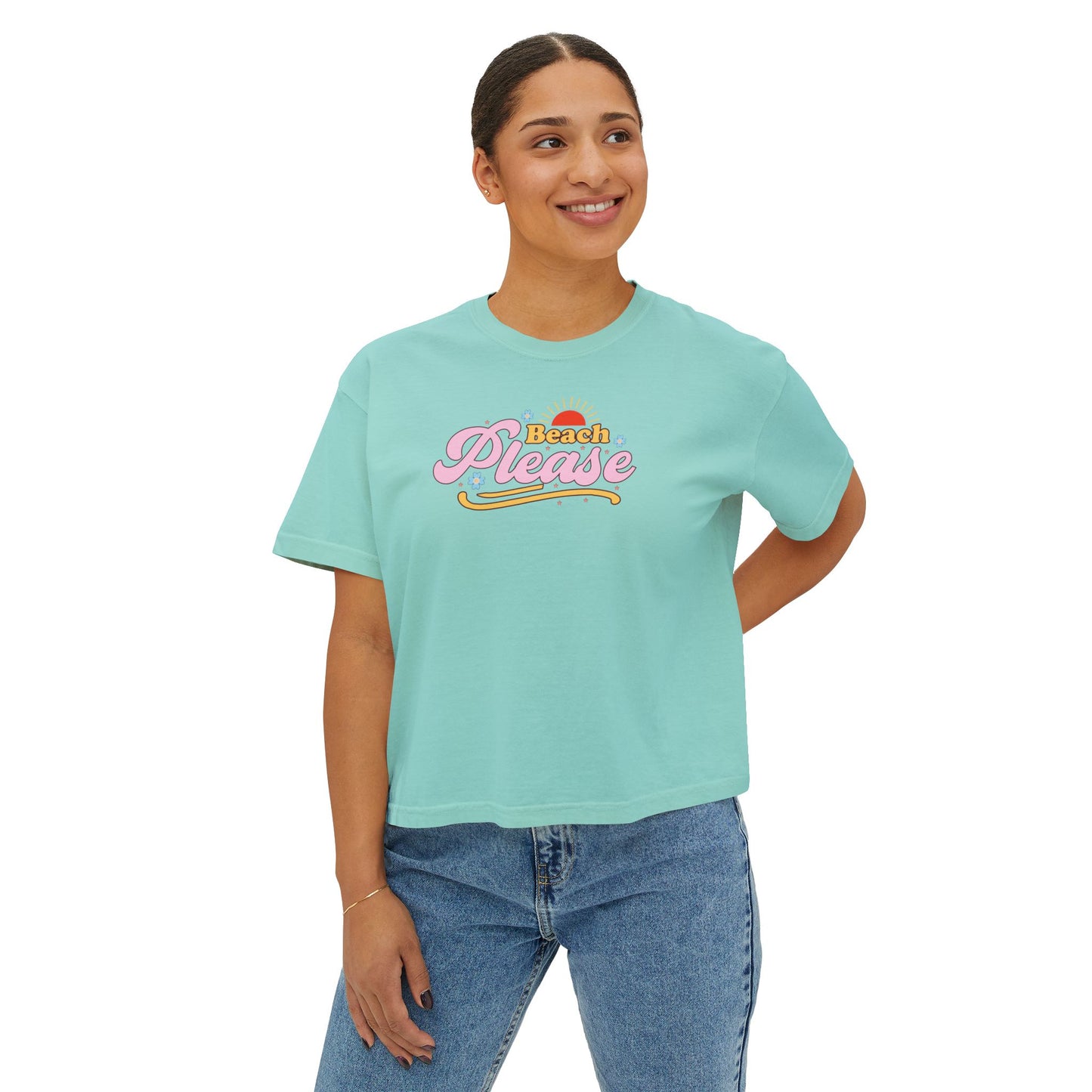Beach Please Boxy Tee