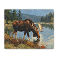 Lakeside Moose Canvas Print