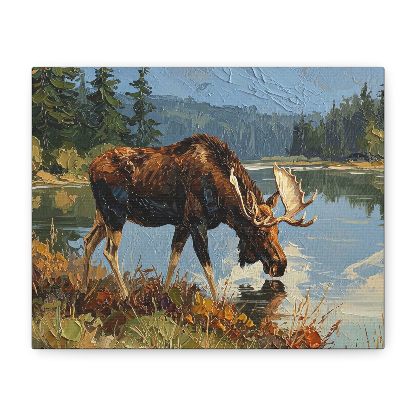 Lakeside Moose Canvas Print
