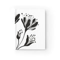 Minimal Black Floral Ruled Notebook