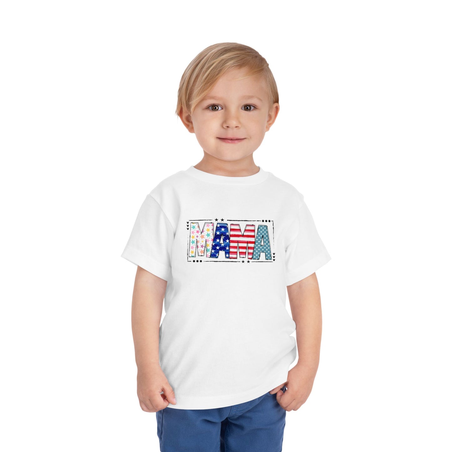 Toddler MAMA Patchwork Stars & Stripes T-Shirt