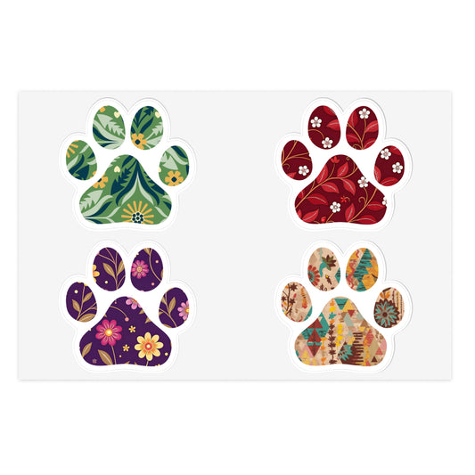 Botanical Paw Print Stickers