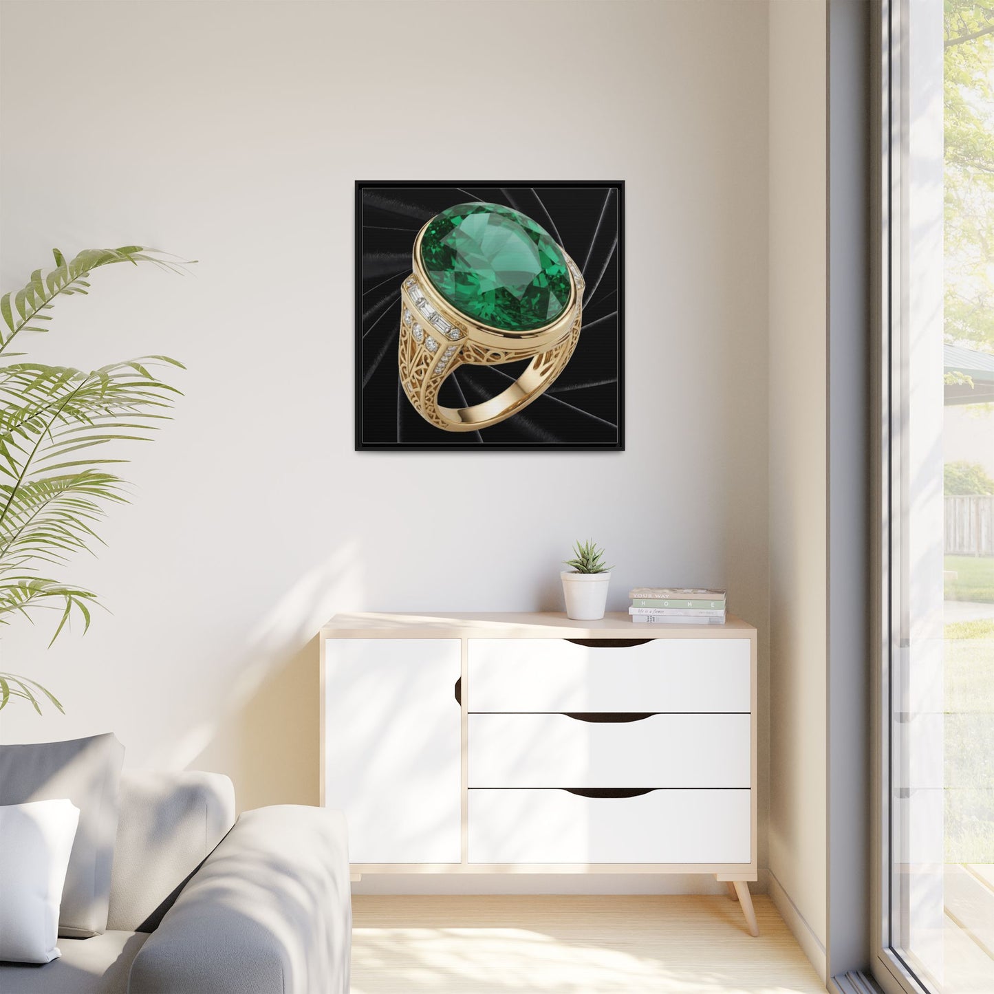 Noir Emerald Jewel Canvas