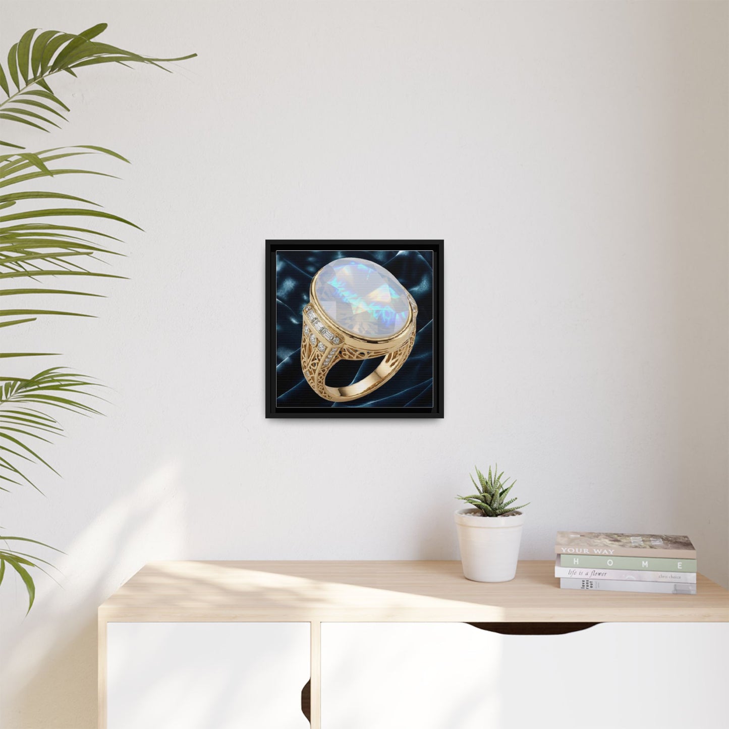 Iridescent Moonstone Ring Canvas