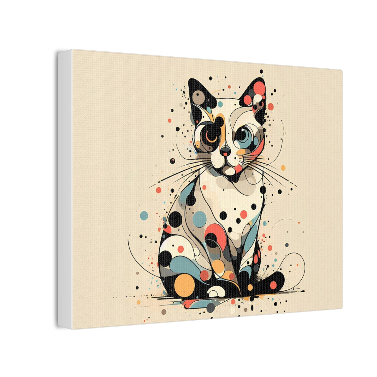 Playful Abstract Cat Canvas
